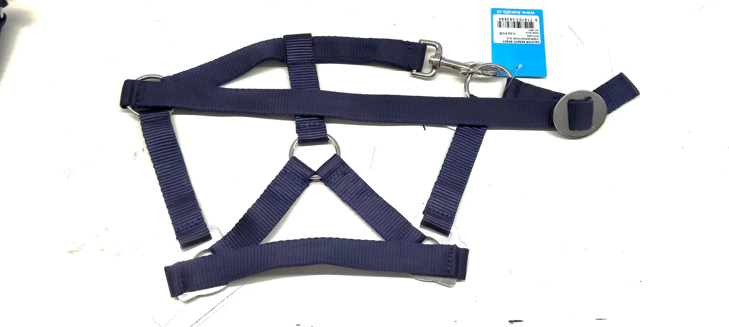 1 harness dog blue mesh halter2 nylon blue safety leash collar — Equestrian goods sourced from India by Straight to Source