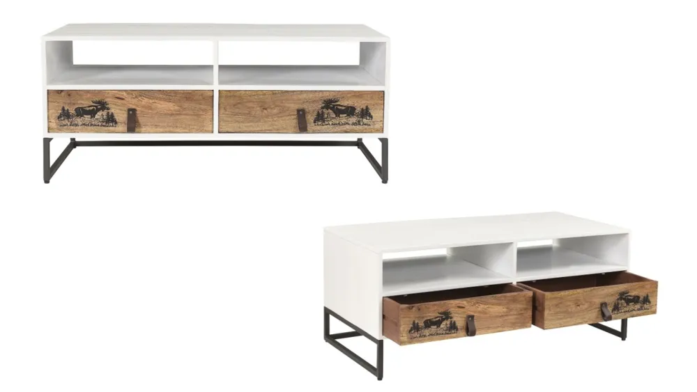 Entertainment center white metal — Furniture sourced from India by Straight to Source