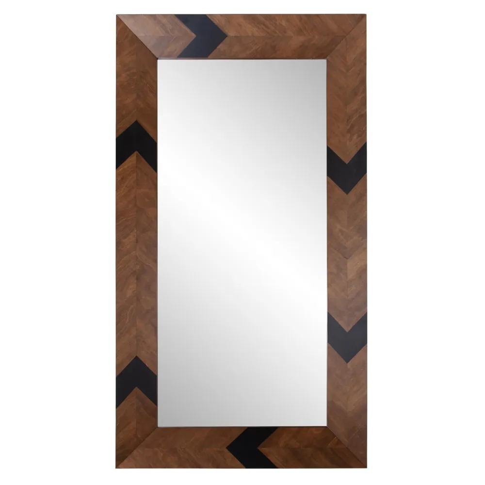 Mirror wooden chevron dark frame — Furniture sourced from India by Straight to Source
