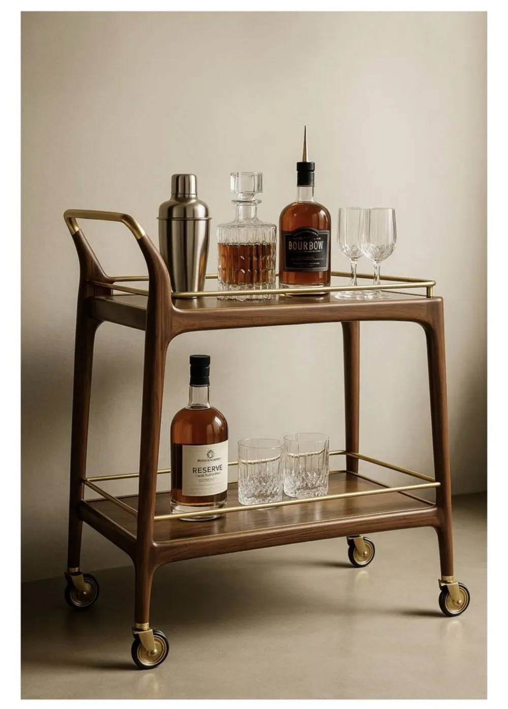 Wooden cart brass — Furniture sourced from India by Straight to Source