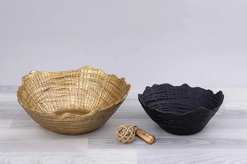 Bowl type decorative black yellow golden — Gift Items sourced from India by Straight to Source