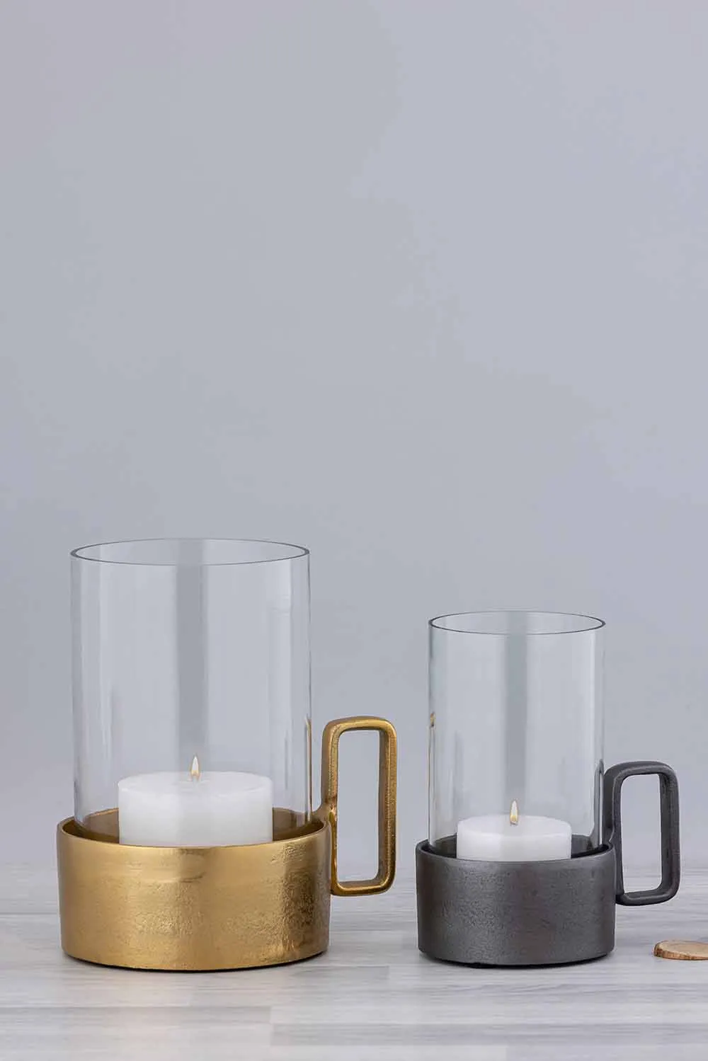 Candle holder glass black modern — Gift Items sourced from India by Straight to Source