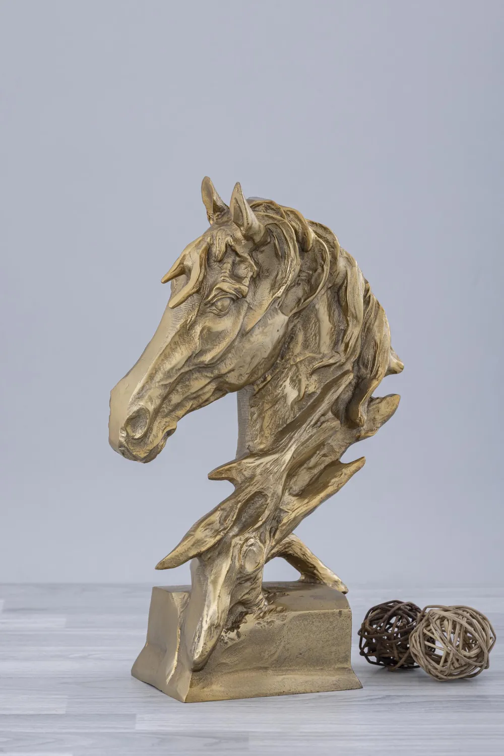Horse statue golden material sculpture — Gift Items sourced from India by Straight to Source