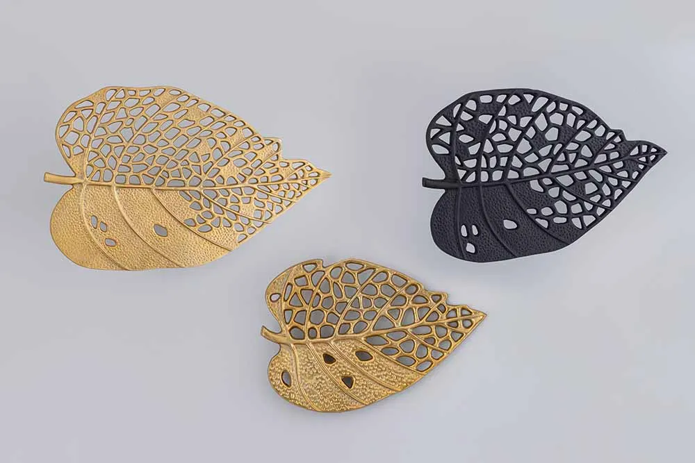 Leaf shaped gold metal — Gift Items sourced from India by Straight to Source