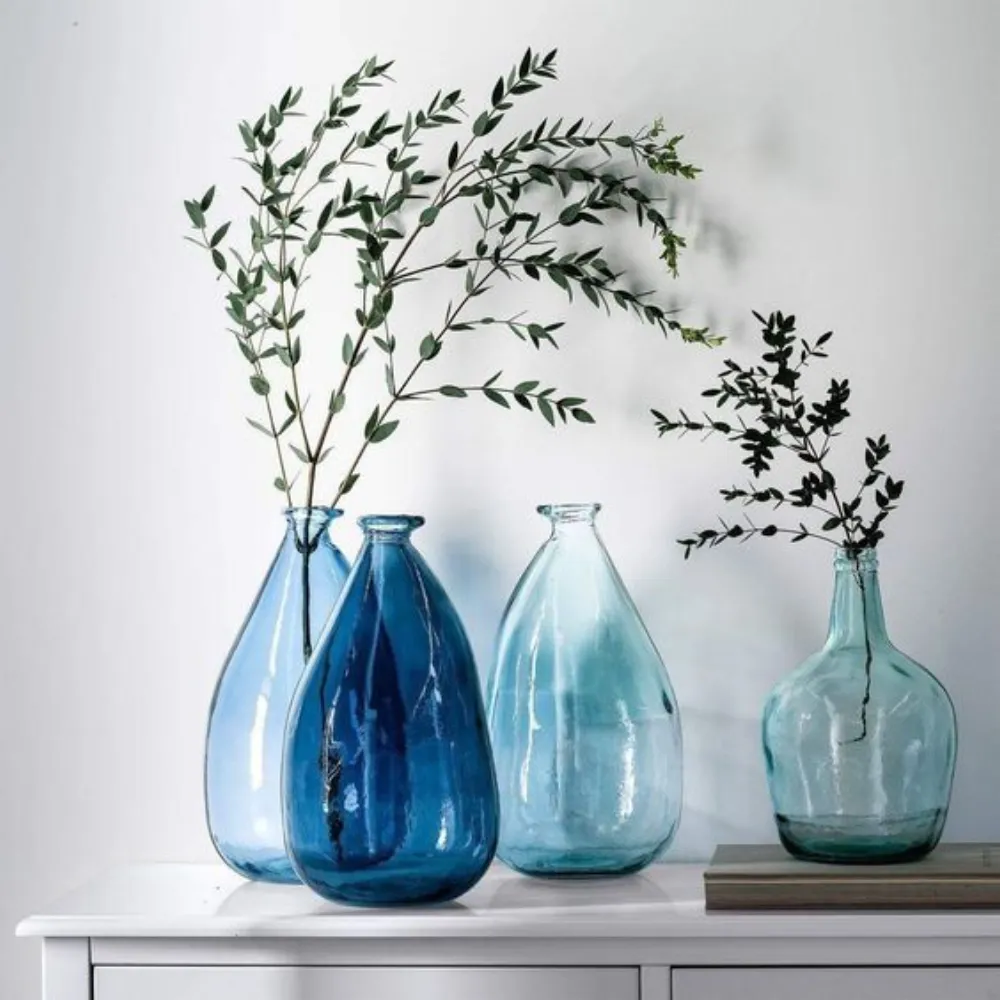 Blue vase wooden — Glass sourced from India by Straight to Source