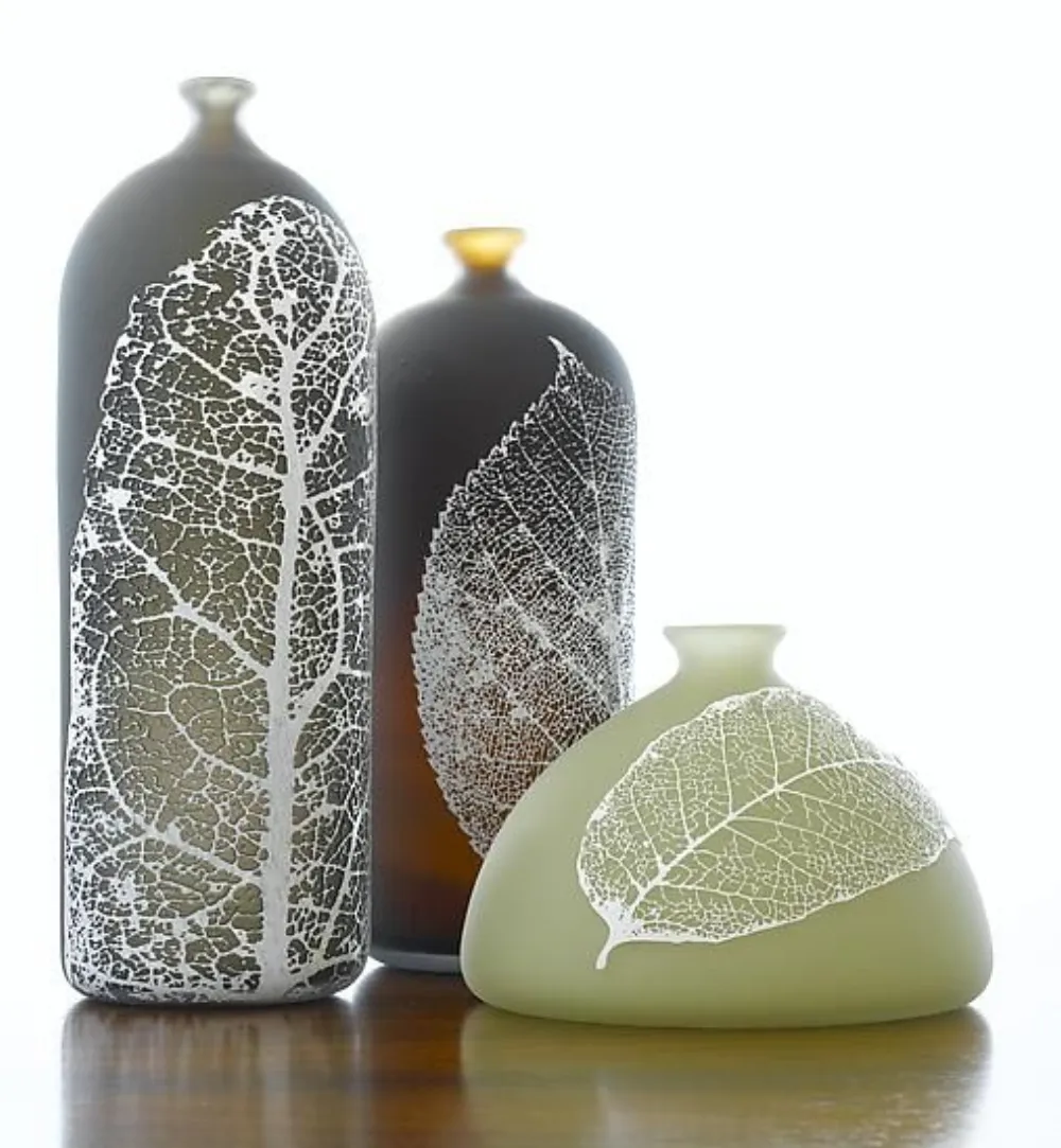 Ceramic vase glass leaf — Glass sourced from India by Straight to Source
