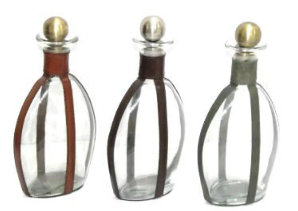 Bottle vase colored — Leather sourced from India by Straight to Source