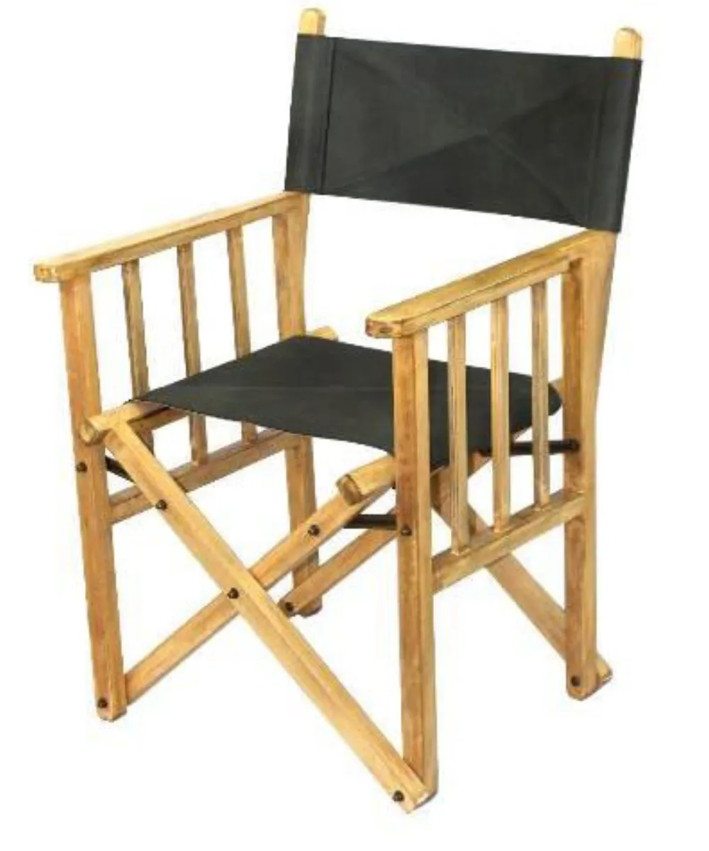 Chair wooden black cushion — Leather sourced from India by Straight to Source
