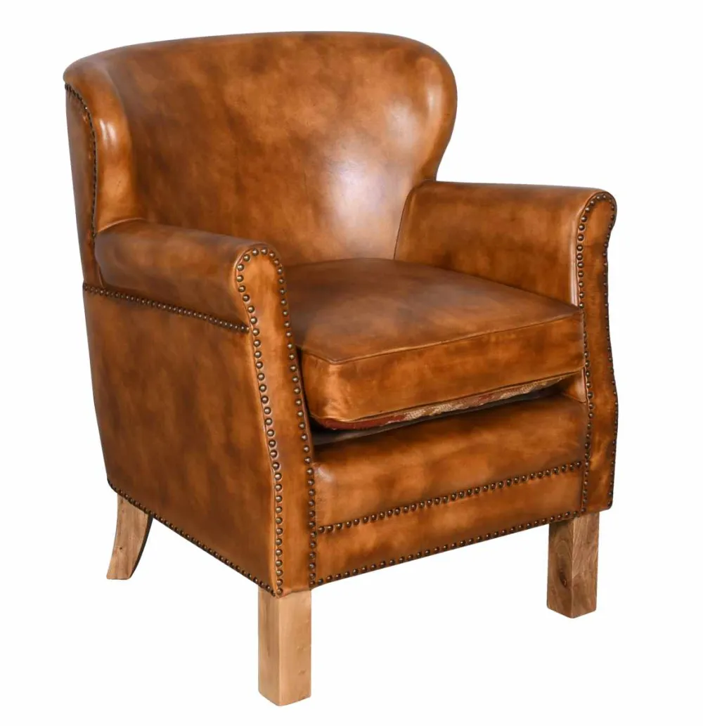 Leather chair brown — Leather sourced from India by Straight to Source
