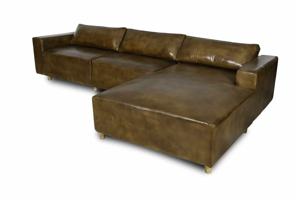 Leather sectional sofa brown — Leather sourced from India by Straight to Source