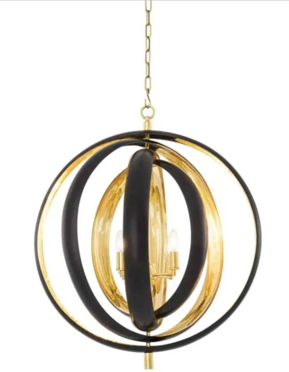 Lamp modern gold black2 lamp sphere black gold — Lighting sourced from India by Straight to Source