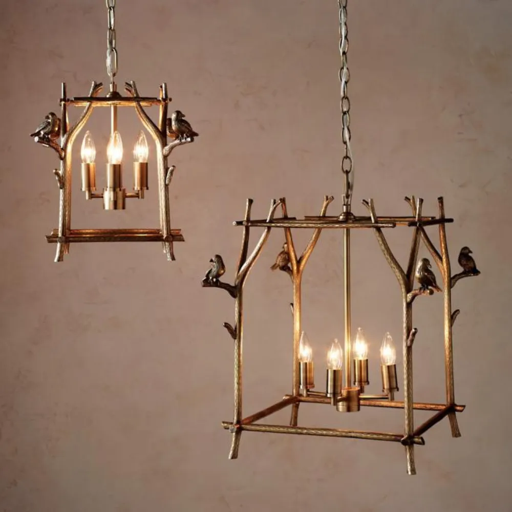 Chandelier hanging brass chandelier with birds — Lighting sourced from India by Straight to Source