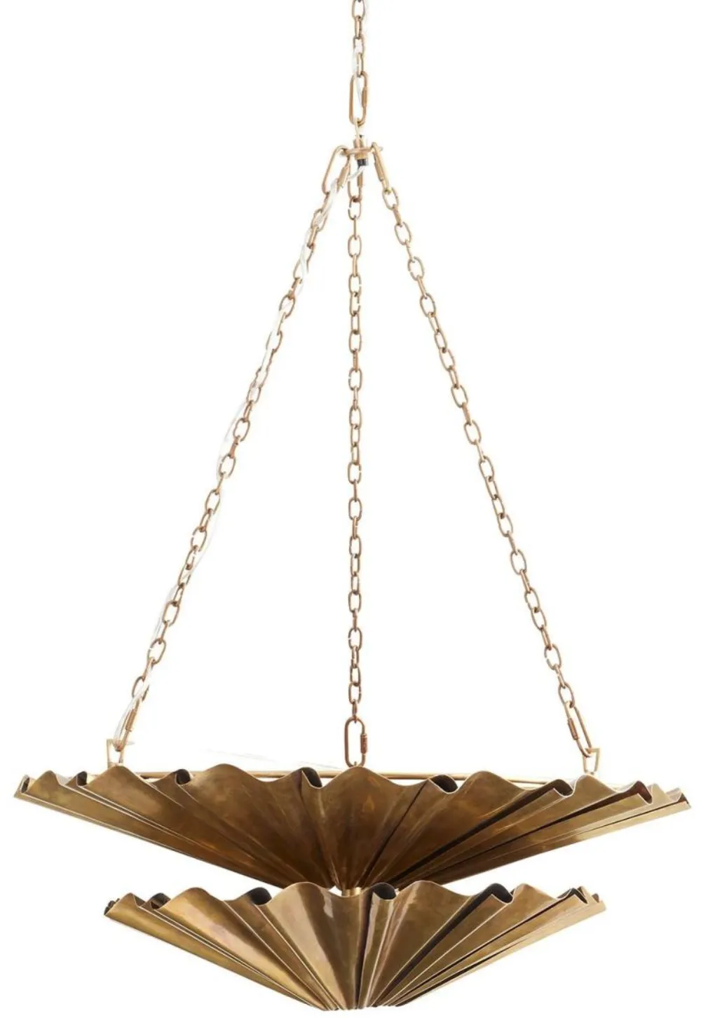 Chandelier hanging brass leaves home decor — Lighting sourced from India by Straight to Source