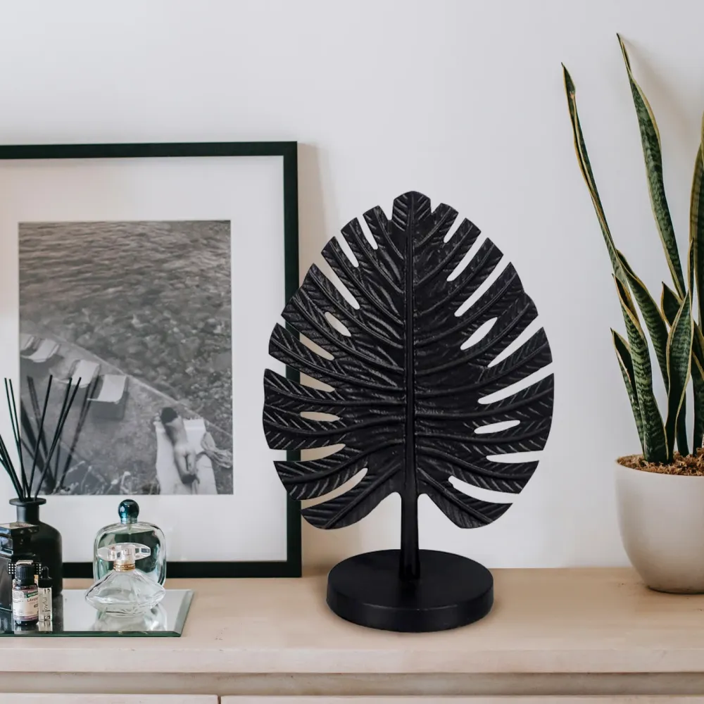 Black leaf vase — Metalware sourced from India by Straight to Source