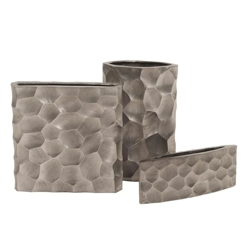 Candle holder silver patterned modern — Metalware sourced from India by Straight to Source