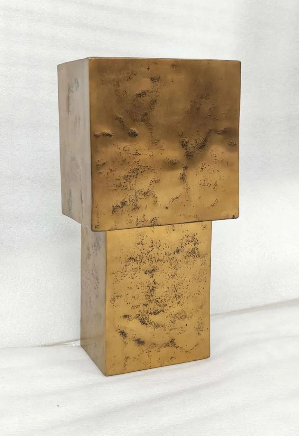 Modern square sculpture gold — Metalware sourced from India by Straight to Source