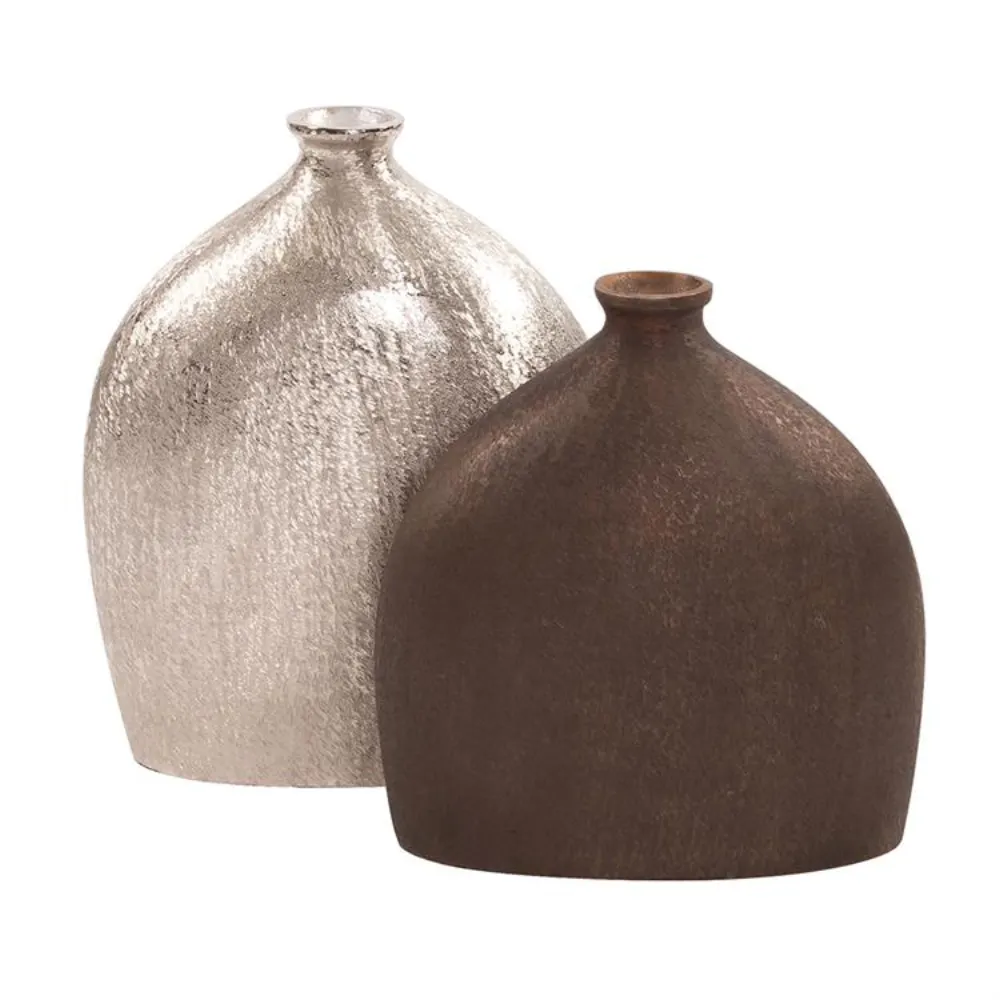 Vase set brown — Metalware sourced from India by Straight to Source