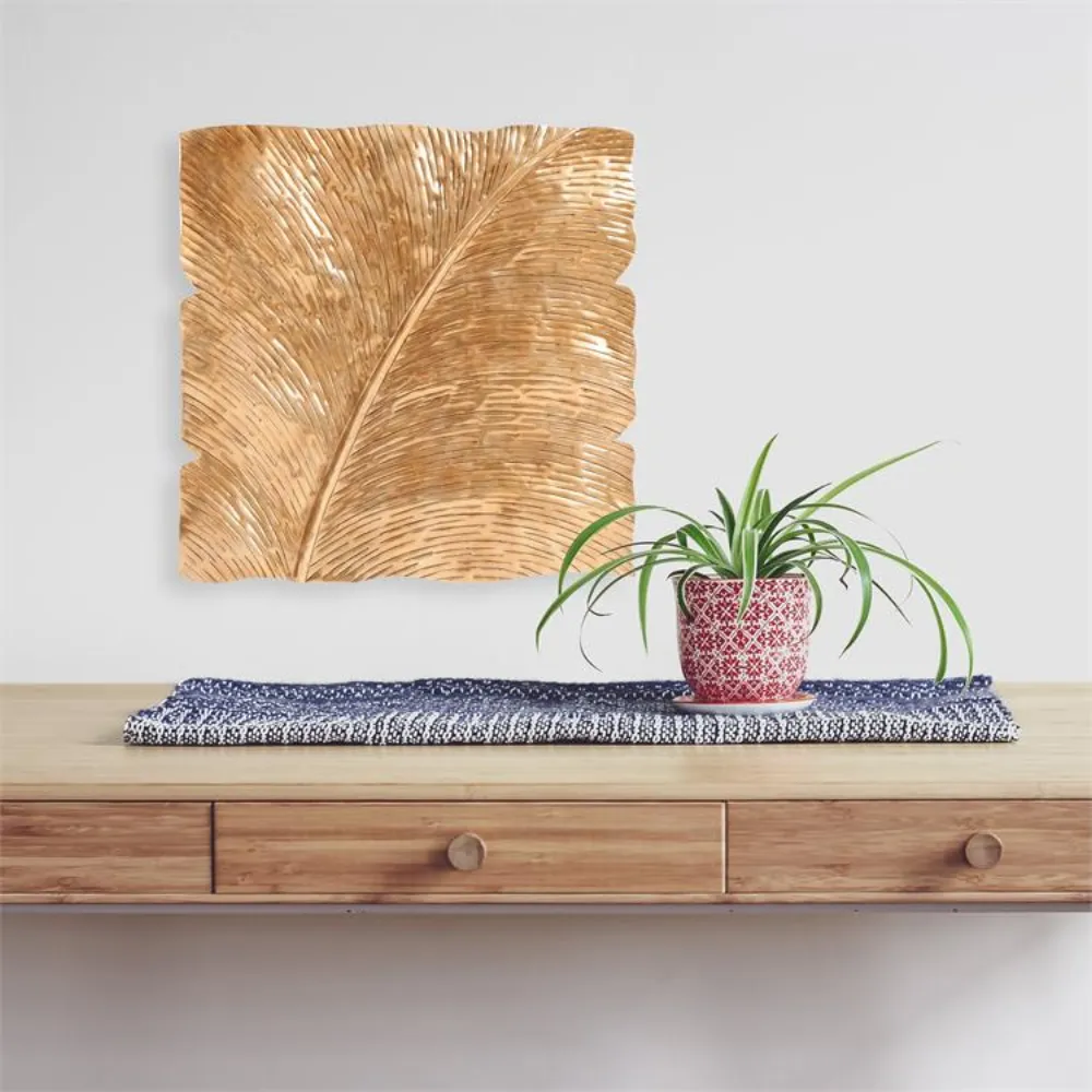 Wall decoration wooden bamboo leaf artwork home decor — Metalware sourced from India by Straight to Source