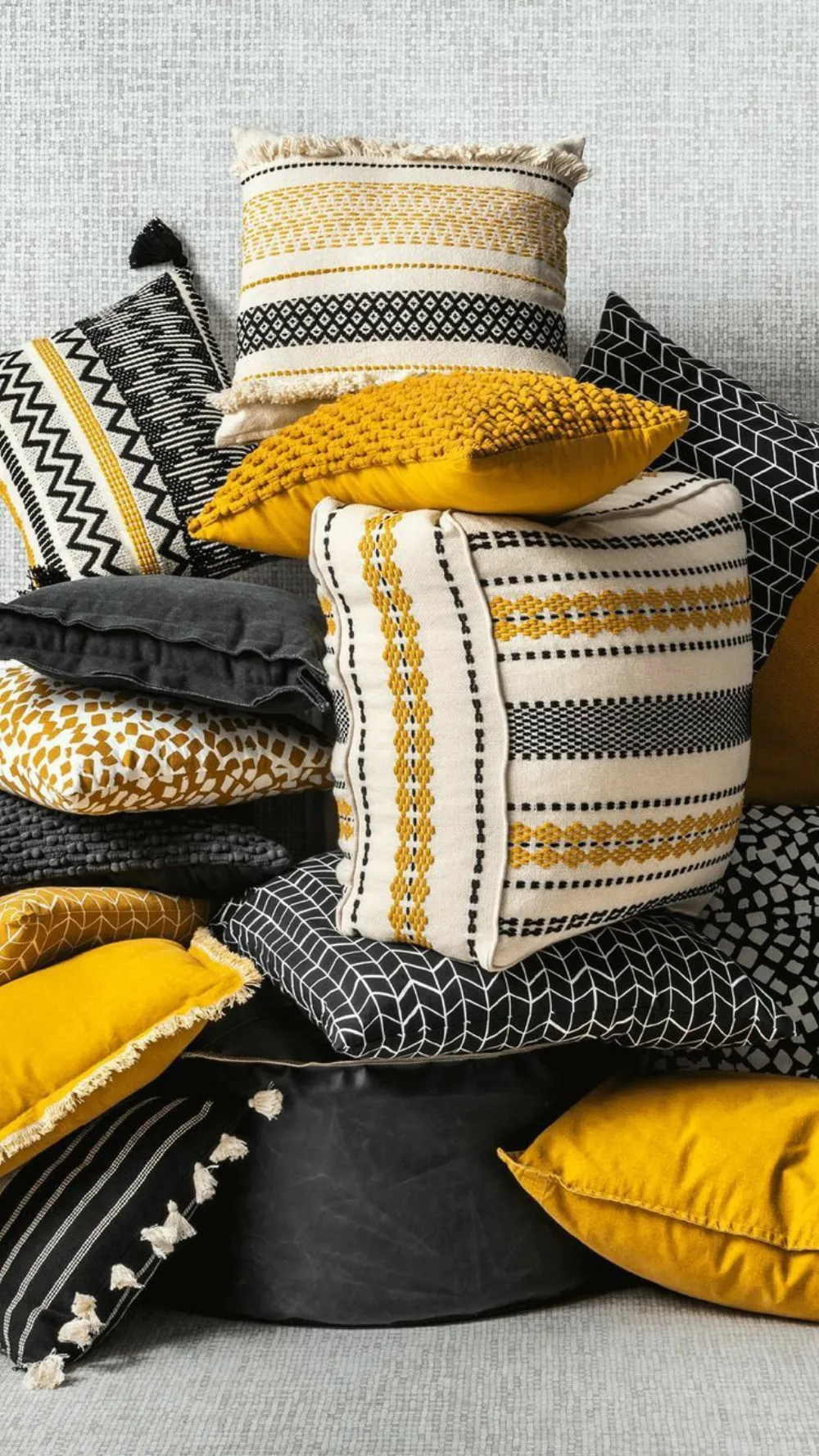 Pillow pile yellow — Soft Furnishings sourced from India by Straight to Source