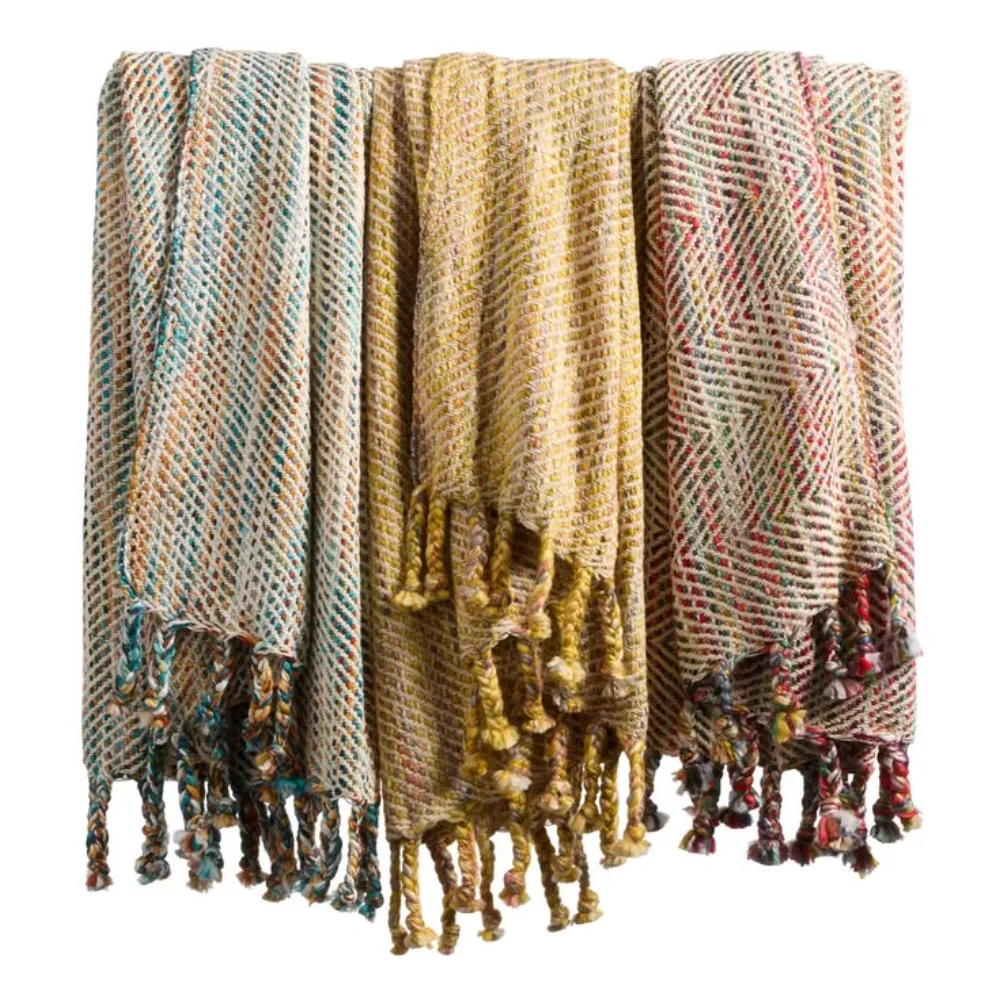 Scarf towel decoration fringe colorful — Soft Furnishings sourced from India by Straight to Source