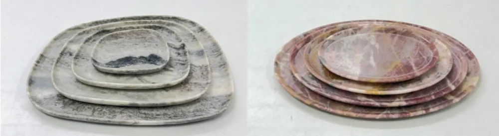 Round object wooden marble red — Stone & Marble sourced from India by Straight to Source