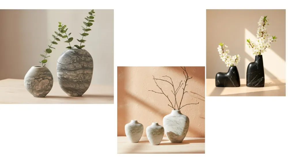 Vase stone floral modern — Stone & Marble sourced from India by Straight to Source